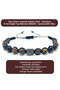 Certified Tiger's Eye with Zircon Apparatus - Obsidian - 6mm Natural Stone Bracelet Adjustable Size - 4