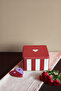 Home 2.6 Liter Burgundy Heart Metal Storage Box - 164X164X96 mm - 2