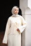 Cream Mercerized Knitwear Cardigan Dress Double Combination Set - 4