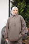 Mink Collar Buttoned Tunic and Trousers Set - 2
