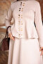 Beige Skirt, Flounced Blouse, Skirted Scuba Suit - 3