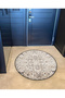 Beige Themed Traditional Patterned Round Woven Base Vintage Decorative Carpet 6105 - 4