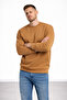 Men's Brown 3 Thread Threaded Thick Basic Crew Neck Oversize Sweatshirt - 2