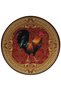 Claret Red Theme Rooster Patterned Round Woven Base Vintage Decorative Carpet 6132 - 3