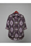 Women's Single Pocket 4/3 Sleeve Ethnic Patterned Thick Lumberjack Jacket Shirt - 5
