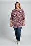 Women's Single Pocket 4/3 Sleeve Ethnic Patterned Thick Lumberjack Jacket Shirt