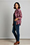Women's Single Pocket 4/3 Sleeve Ethnic Patterned Thick Lumberjack Jacket Shirt - 3