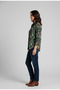 Women's Single Pocket 4/3 Sleeve Ethnic Patterned Thick Lumberjack Jacket Shirt - 3