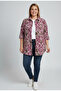 Women's Single Pocket 4/3 Sleeve Ethnic Patterned Thick Lumberjack Jacket Shirt - 2