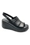 Trogi Genuine Leather Comfort Orthopedic Women's Sandals Black - 3