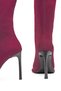 Burgundy Suede Boots, Thin-Heeled, Below-The-Knee Women's Boots – with Gold Ring Detail - 2