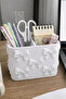 Bow-Detailed Desk Organizer – 11 cm Aesthetic Pen Holder & Office Organizer