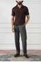 Polo Collar Ribbed Knit Sweater - 5