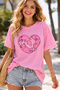 Cat Heart Printed Cotton Relaxed Fit Round Neck Unisex T-Shirt