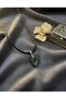 Jade Natural Stone Leather Cord Necklace - 2
