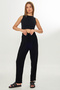 Pocketed, Waist-Tied, Carrot Cut Linen Trousers - 3