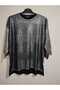 1st quality knitwear, shiny, three-quarter sleeve, relaxed fit, cotton sweater - 2