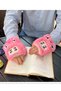 Plush Pink Character Fingerless Gloves – Soft, Warm, and Adorable Design - 4