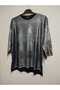 1st quality knitwear, shiny, three-quarter sleeve, relaxed fit, cotton sweater