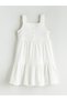 Vizyon New Season Square Collar Strap Embroidery Detailed Girls' Dress - 3