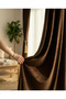 Dark Brown Velvet Msi Curtain Panel – 1/2,5 Medium Pleat Li (V-9) (Gift with the Purchase) - 4