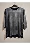 1st quality knitwear, shiny, three-quarter sleeve, relaxed fit, cotton sweater - 2