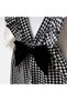 Baby Girl 2-Piece Set Black and White Houndstooth Salopet and Blouse - 5