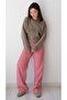 Crew Neck Baklava Pattern Plush Detailed Casual Thick Knitwear Sweater Soft Textured - 4