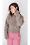 Crew Neck Baklava Pattern Plush Detailed Casual Thick Knitwear Sweater Soft Textured - 2