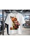 Play Wear Unisex Round Neck Printed T-Shirt with Fox Flower Design