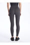 Nevavm Farkıyla Xside Anthracite Elastic Waist Plain Seamless Women's Leggings - S47906Z8-Rfl - 4