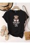 Unisex Oversized Printed Cotton Crew Neck Short Sleeve BLACK T-shirt
