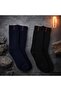Men's Winter Thermal Terry Socks – Cold-Resistant, Soft Textured 2 Pairs - Mixed Colors - 2