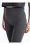 Nevavm Farkıyla Xside Anthracite Elastic Waist Plain Seamless Women's Leggings - S47906Z8-Rfl - 5