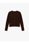 Long-Sleeve Crew Neck Buttoned Knit Cardigan - 4