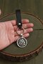 Valknut Design Real Leather Keychain Black Genuine Leather Keychain Fashion Keychain - 2