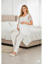 New Season Ecru Lace Detailed Buttoned Special Design Summer Cotton Maternity Pajama Set - 6