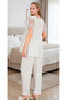 New Season Ecru Lace Detailed Buttoned Special Design Summer Cotton Maternity Pajama Set - 8