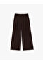 Pocketed, Pleated Detailed Straight Wide-Leg Plaid Trousers - 3