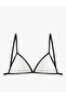 Contrast Detailed Drawstring Triangle Bikini Top - 3