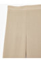 Elastic Waist Flat Wide-Leg Pants with Slit Detail on the Sides - 5