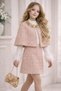 Girl's (Gold sequined bolero, sleeveless skirt, ribbed blouse, bag) Eid outfit