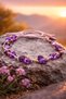 Ametist Natural Stone Women's Knitted Handcrafted Bracelet - 2
