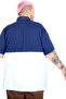 Mode XL Large Size Men's Parted Polo Collar T-Shirt 25318 Indigo - 4