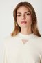 Sequin Detailed Women's Beige Sweater 60345 - 4