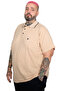Mode XL Large Size Men's Lycra Single Jersey Polo Neck T-Shirt with Pockets 21558 Beige - 4
