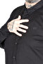Mode XL Large Size Men's Long Sleeve Linen Shirt 20396 Black - 4