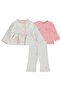 Luxury Textile Butterfly Embroidered 3-Piece Cardigan Set for 6-18 Months - Ecru - 5