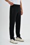 Black Men's Sweatpants Breathable Regular Fit Elastic Adjustable Waist - 5