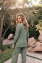 Cotton Corded Fabric Women's Blouse and Pants Two-Piece Set - 5